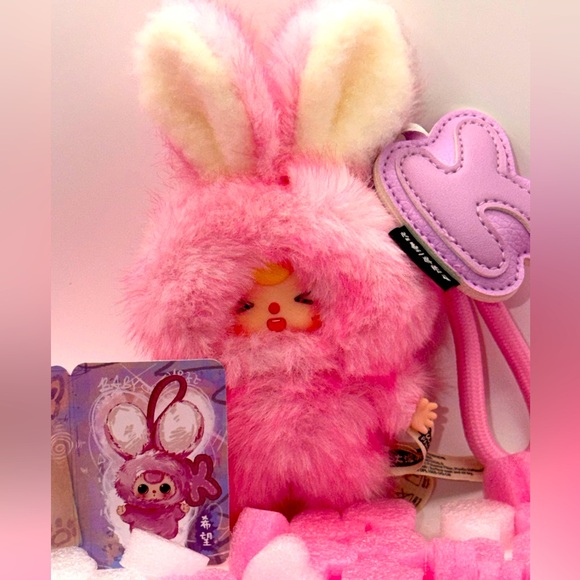 Baby Three Accessories - Baby Three Super Mini Bunny Plush – Letter K-Opened Blind Box w/ Box & Card